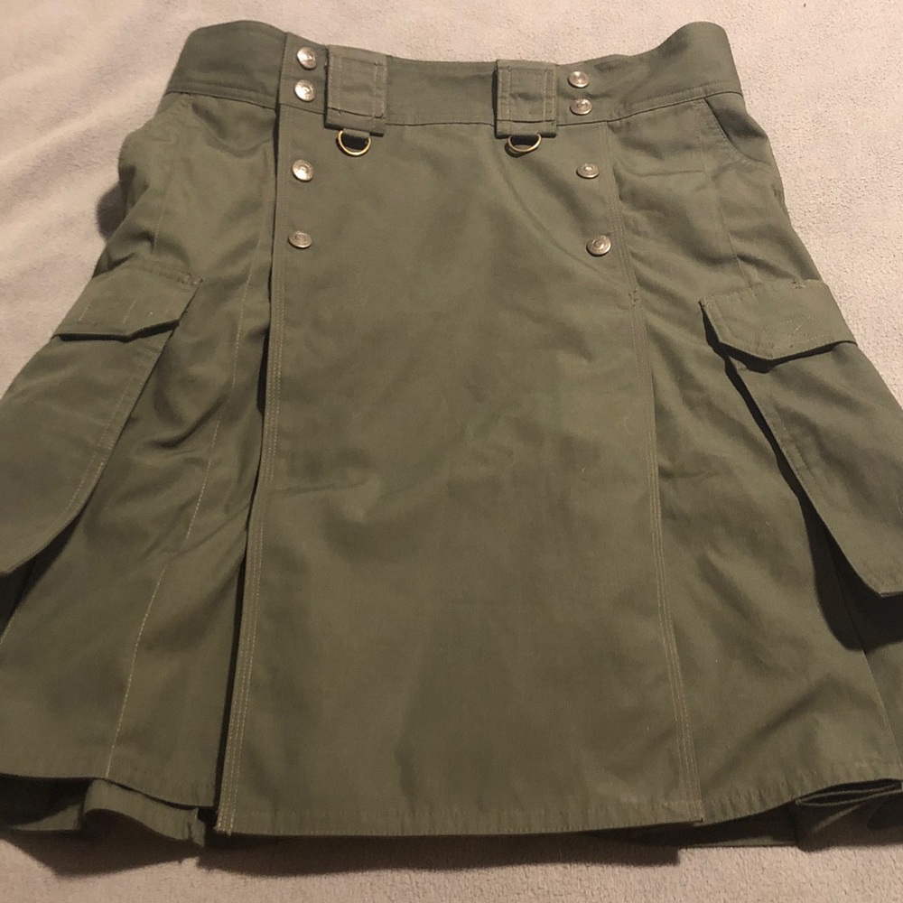 511 Scottish Tactical Kilts Army Green Unisex Size 32 Utility Ripstop Cotton